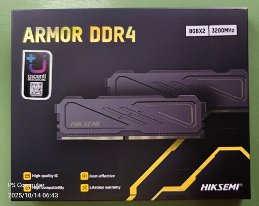RAM DDR4 Hiksemi Black Armor 16G 3200 1