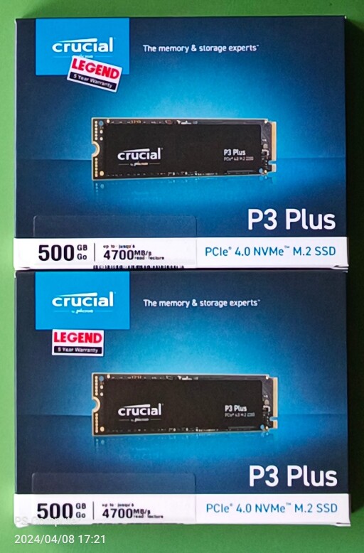 SSD M.2 NVMe CRUCIAL P3 PLUS 500G 1